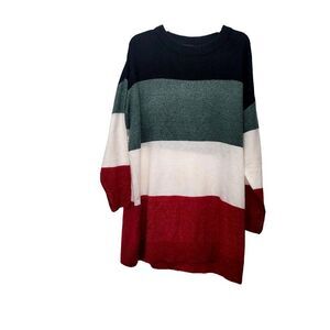 Esmara Color Block‎ Stripe Sweater Size XL (16-18) Wool Blend  Crew Neck Sweater